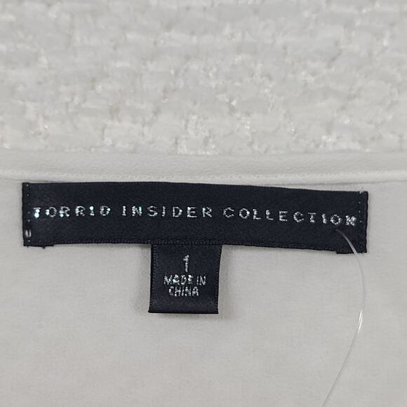 Torrid beaded chevron sheer chiffon women's tank top White Size 1 Party Festival - Picture 8 of 12